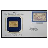 24K Gold 1898 Trans- Miss Stamp, Postal, Philateli