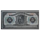 1919 Mexico Revolutionary War 5$ Peso Miner Bill