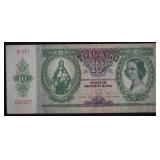 1936 WWII Hungary $10 Paper Money