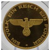 24 K Gold WWII Nazi Hitler Proof Fantasy Coin