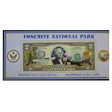 Yosemite National Park Colorized $2 Dollars; UNC