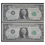 1963-B $1 "Barr" Dollar Sequential Serial #