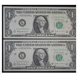 1963-B $1 "Barr" Dollar Sequential Serial #