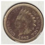 1863 U.S. Civil War Issue Type Coin Indian Head Ce