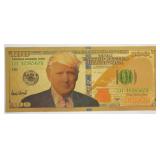 24K Gold Donald Trump Dollar Bill $100 Money