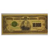 24K Gold 1928 $10,000 Dollar Bill $ Paper Money