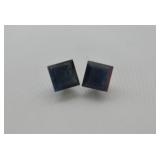 2.98ct Pair Deep Blue Thailand Sapphire Square