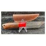 Hand Made Custom Damascus Steel Knife w/ Sheath