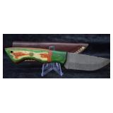 Hand Made Custom Damascus Steel Knife w/ Sheath