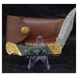 Hand Made Custom Damascus Steel Knife w/ Sheath