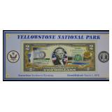 Yellowstone National Park Colorized $2 Dollars; UN