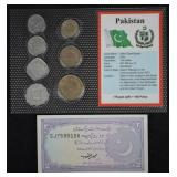 Pakistan World Coins & Paper $ UNC Mint Set
