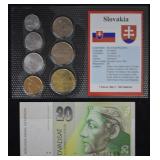 Slovakia World Coins & Paper $ UNC Mint Set