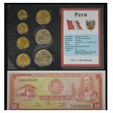 Peru World Coins & Paper $ Uncirculated Mint Set