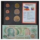 Phillippines World Coins & Paper $ UNC Mint Set