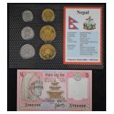 Nepal World Coins & Paper $ Uncirculated Mint Set
