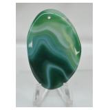 Green Striped Onyx Agate Pendant Bead