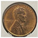 1936-D Uncirculated U.S. Coin Lincoln Wheat Cent