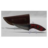Hand Made Custom Damascus Steel Knife w/ Sheath