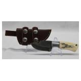 Hand Made Custom Damascus Steel Knife w/ Sheath