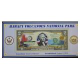 Hawaii Volcanos Nntl Park Colorized $2 Dollars; UN