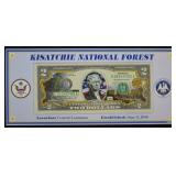 Kisatchie National Park Colorized $2 Dollars; UNC