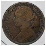 1890 Britain Queen Victoria Young Head Penny