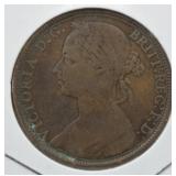 1890 Britain Queen Victoria Young Head Penny