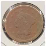 1854 U.S. Type Coin Coronet Head Large Cent
