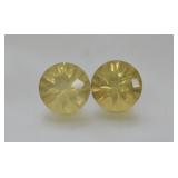 16.13ct Pair Milky Yellow African Quartz Round