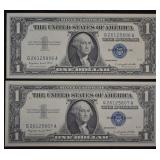 1957-A UNC $1 Silver Certificates; Seq. Serial #