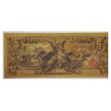 24K Gold Educational Series $5 Paper Money