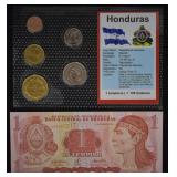 Honduras World Coins & Paper $ UNC Mint Set