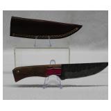 Hand Made Custom Damascus Steel Knife w/ Sheath