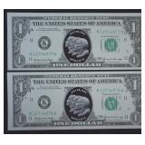 1969 Apollo 11 Space Program UNC $1 Bills