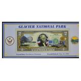 Glacier National Park Colorized $2 Dollars; UNC