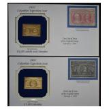 24K Gold 1893 Columbia Expo Stamps,Philatelic
