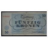 WWII Nazi Germany Jewish Camp Money $50
