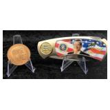Uncirculated Ronald Reagan Copper Coin & Knife
