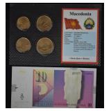 Macedonia World Coins & Paper $ UNC Mint Set
