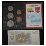 Lithuania World Coins & Paper $ UNC Mint Set