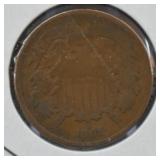 1865 U.S. Type Civil War Issue 2 Cent Coin