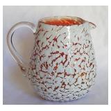 Hand Blown Splatter Ambre Glass Creamer