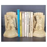 Chalk Art Book Ends & 7 Paperback Books