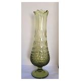 15.5" Green Stretch Hobnail Vase