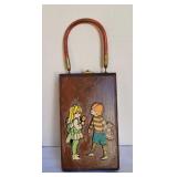 Vtg Wooden Sweetie Box Purse
