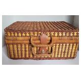 Vtg. Wicker Picnic Basket