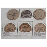 Red Rose Coin Club Wooden Tokens +