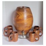 La Herminia Pina Barrel Dispenser w/ 6 mugs