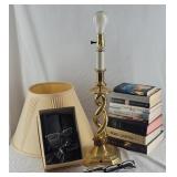 9 Books, Reading Glasses & Brass Lamp